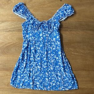 Floral Blue Mini Dress